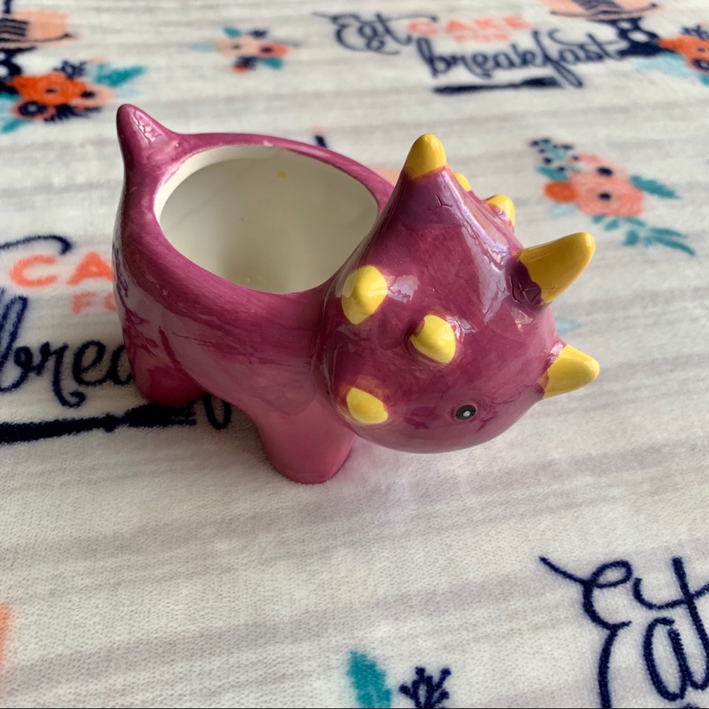 ๐ Adorable Dinosaur Purple Triceratops Planter ๐ - Picture 5 of 5